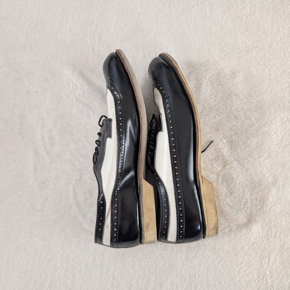 Hyde Vintage Black & White Wingtaill Bowling Oxfords Shoes - Size 8 - Picture 9 of 13